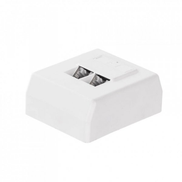 Gniazdo kompletne natynkowe 1xRJ45 8p8c FTP Cat5e Dual Block, skręcane Netrack