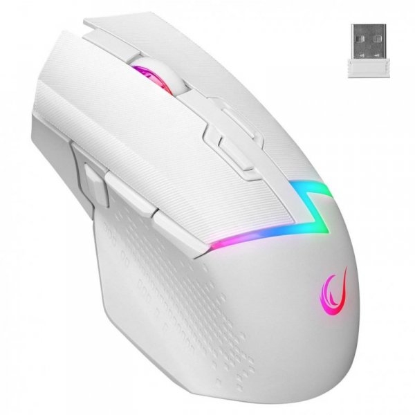 Mysz bezprzewodowa Rampage DROPM3W Biała 10000 DPI RGB USB-C