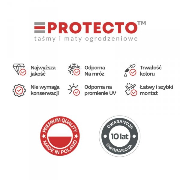 Taśma ogrodzeniowa ROLKA 26mb CLASSIC 19cm PROTECTO™ SZARA