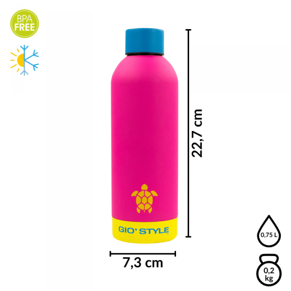Butelka termiczna Kamai Gio Style, stal nierdzewna, różowa, pojemność 0,75L