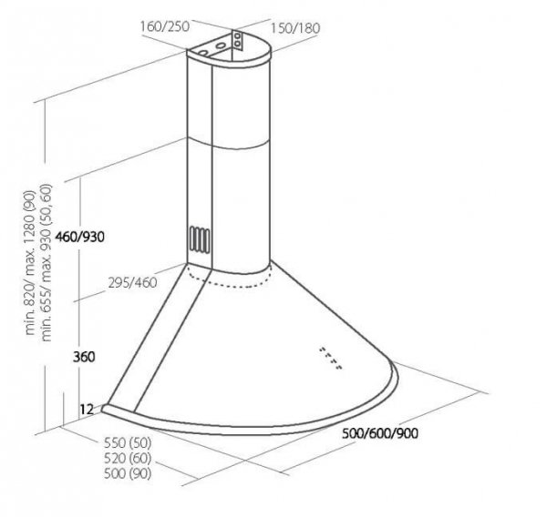 Okap kominowy AKPO WK-4 DANDYS 50 BIAŁY (500mm; kolor biały)