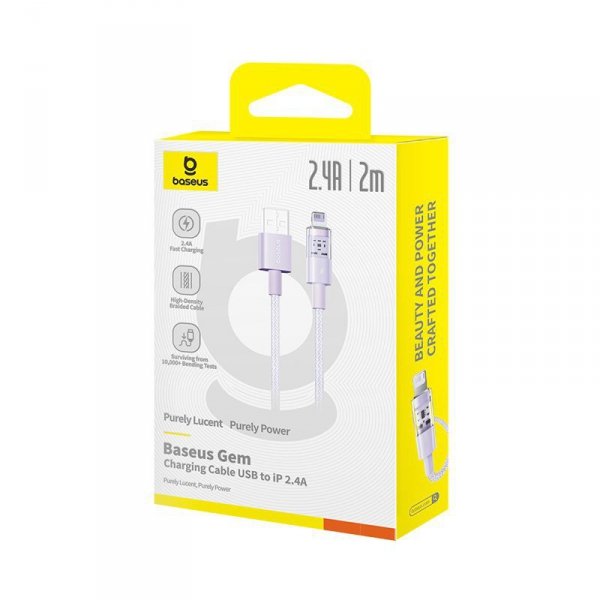 Kabel Baseus Gem 2.4A 2m (fioletowy)