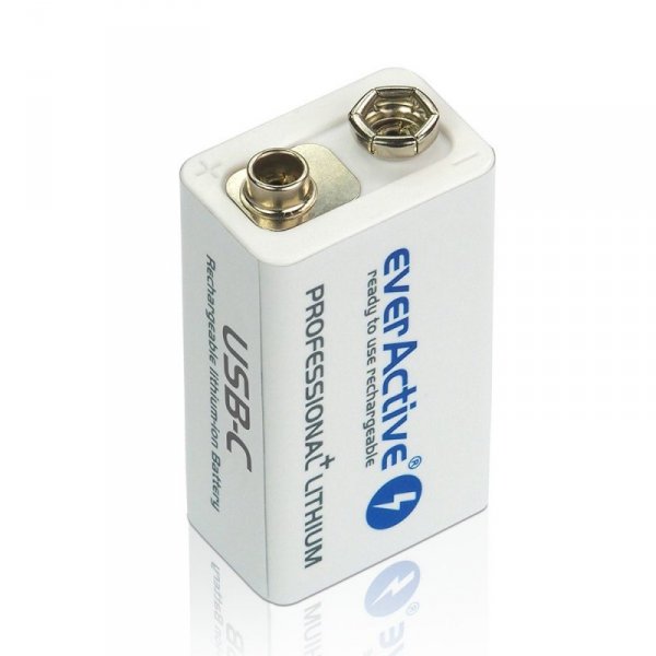 EVERACTIVE AKUMULATOREK 6F22/9V LI-ION 550 MAH Z USB TYP C EVHR22-550C