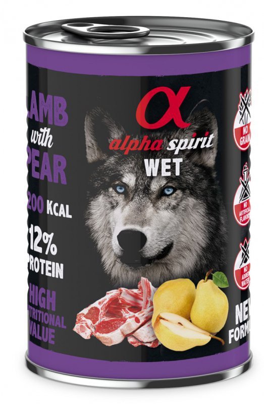 Alpha Spirit jagnię/gruszka mokra karma pies 400 g