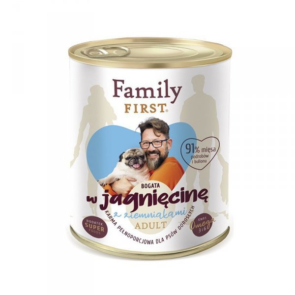 FAMILY FIRST Adult Jagnięcina z ziemniakami - mokra karma dla psa - 800 g