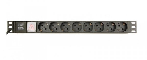 GEMBIRD LISTWA ZASILAJĄCA RACK 19&quot; PDU EG-PDU-014-C14 1U, 10A, 8X SCHUKO, WTYK C14, KABEL 3M