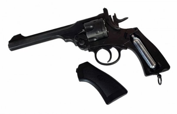 Rewolwer WEBLEY MKVI .455 Police kal.4,5 mm Diabolo łuski 6-strzał. lufa 4&quot; CO2 Black Ekp do17J