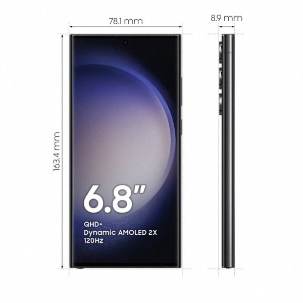 Smartfon Samsung Galaxy S23 Ultra (S918) 8/256GB 6,8&quot; Dynamic AMOLED 2X 3088x1440 5000mAh Dual SIM 5G Phantom Black