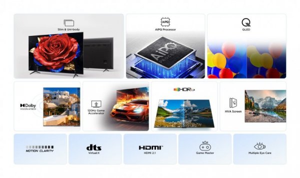 Telewizor TCL 50P79K QLED 50&quot; 4K Ultra HD Google TV Dolby Vision DVB-T2 Titan