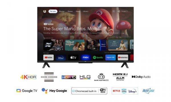 Telewizor TCL 43P655 LED 43&#039;&#039; 4K Ultra HD Google TV Dolby Vision DVB-T2 Czarny