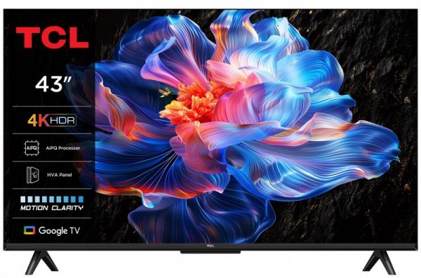 Telewizor TCL 43P69K LED 43&#039;&#039; 4K Ultra HD Google TV Dolby AC4 DVB-T2 Czarny