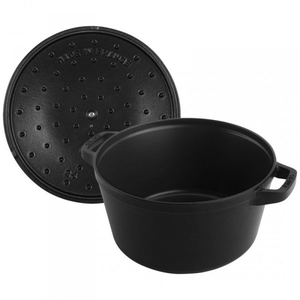 Zestaw 3 naczyń żeliwnych z pokrywką STAUB 40508-386-0 - czarny 24 cm (WYPRZEDAŻ)