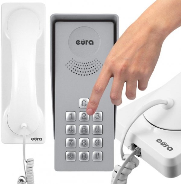 DOMOFON &#039;&#039;EURA&#039;&#039; ADP-36A3 &#039;&#039;INGRESSO BIANCO&#039;&#039; - 1-rodzinny, kaseta zewnętrzna z szyfrato