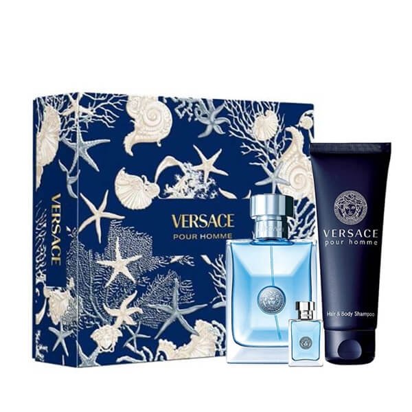 Versace pour Homme Set - Eau de Toilette 100 ml + Eau de Toilette 5 ml + Shower gel 150 ml