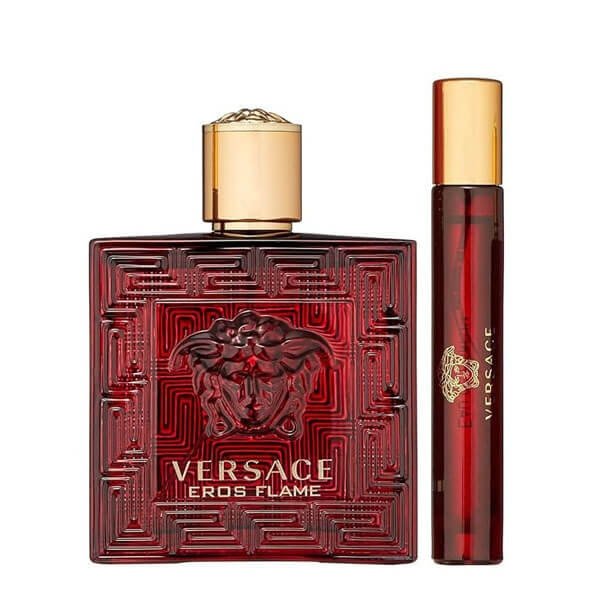 Versace Eros Flame Set - Eau de Parfum 100 ml + Eau de Parfum 10 ml + Black Trousse