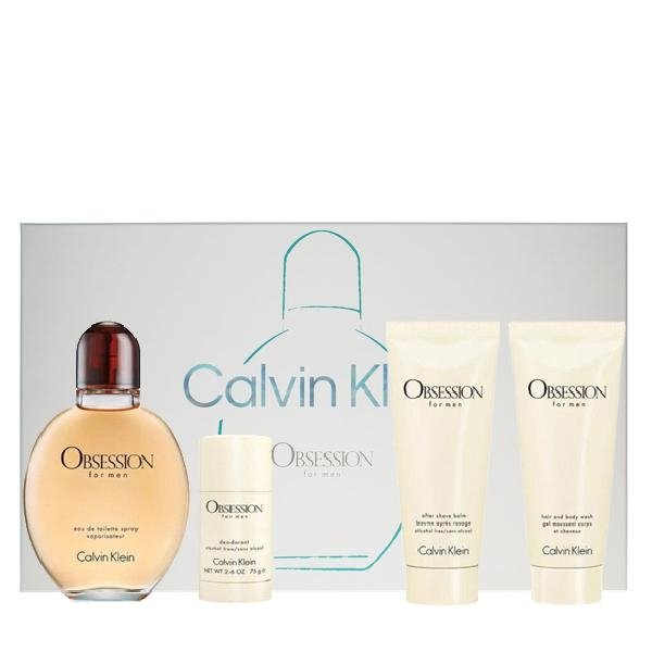 Calvin Klein Obsession for Men Set - Eau de Toilette 125 ml + Deodorant Stick 75 g + After Shave Balm 100 ml + Shower Gel 100 ml