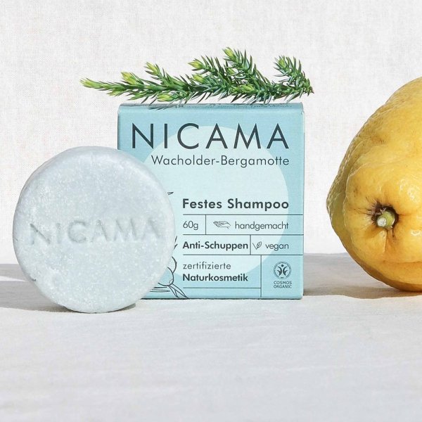 Szampon w kostce Jałowiec - Bergamotka Przeciwłupieżowy 60g, Termin: 05.2026