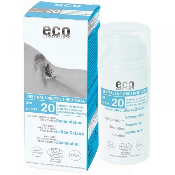 Eco Cosmetics Emulsja na słońce SPF 20 NEUTRAL 100 ml Przecena (termin: 12.2023)