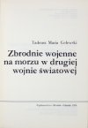 GELEWSKI Tadeusz M. - Zbrodnie wojenne na morzu w drugiej wojnie światowej