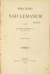 MORAWSKI Maryan - Wieczory nad Lemanem. Wyd. II.
