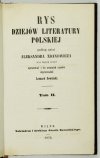 ZDANOWICZ Aleksander - Rys dziejów literatury polskiej. Podług notat ... oraz innych źródeł opracowali do ostatnich czasów doprowadził Leonard Sowiński. T. 2