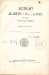 Rozprawy Akademii Umiejętności, Wydział Filologiczny, S.III, t.4