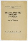 GÓRSKI A[ntoni] - Braki krajowej produkcyi w Galicyi.