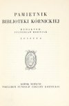 PAMIĘTNIK Biblioteki Kórnickiej. Zesz. 4.