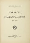 KRAUSHAR Alexander - Warszawa za Stanisława Augusta (1764-1795).