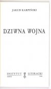 KARPIŃSKI Jakub - Dziwna wojna.