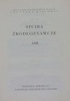 Studia Źródłoznawcze. Commentationes. [T.] 22