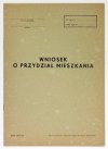 Wniosek o przydział mieszkania.