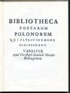 Załuski Józef Andrezj - Bibliotheca poetarum polonorum qui patrio sermone scripsrunt [reprint]