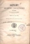 Rozprawy Akademii Umiejętności, Wydział Filologiczny, S.III, t.8