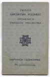 [HARCERSTWO polskie na emigracji]. Niewypełniony trójdzielny blankiet legitymacyjny Organizacji Starszego Harcerstwa ZHP, Londyn, lata 60.?