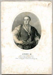 August III - Król Polski Elektor Saski - litografia. [Rys. Aleksander Lesser. Litografował H.Aschenbrenner]