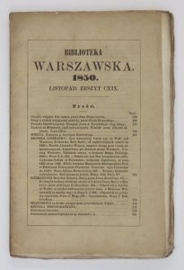 BIBLIOTEKA Warszawska. Pismo poświęcone naukom, sztukom i przemysłowi. R. 1850, t. 4, zesz. 119