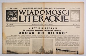 [Bruno Schulz] Wiadomości Literackie. R. 14, nr 7 (693): 7 II 1937. s. 8.