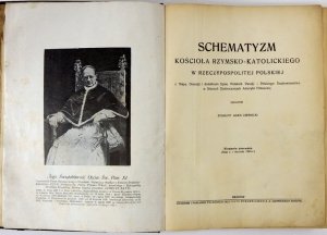 CZERNIECKI Zygmunt Adam - Schematyzm Kościoła Rzymsko-Katolickiego w Rzeczypospolitej Polskiej z Mapą Diecezji i dodatkiem Spisu Polskich Parafji i Polskiego Duchowieństwa w Stanach Zjednoczonych Ameryki Północnej. Oprac. ... Wyd. I (Stan z 1 stycznia 192