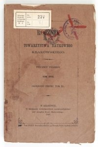 ROCZNIK ces. król. Towarzystwa Naukowego Krakowskiego.