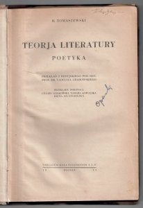 Tomaszewski B. - Teorja literatury. Petyka. Przekład z rosyjskiego pod red. T. Grabowskiego.