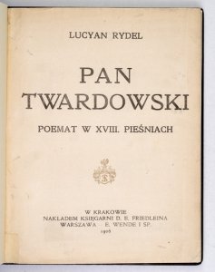 RYDEL Lucyan - Pan Twardowski. Poemat w XVIII pieśniach. 
