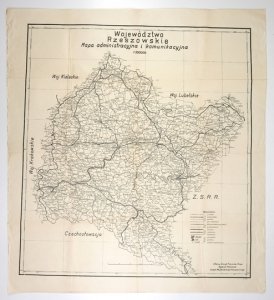 [PODKARPACIE]. Województwo Rzeszowskie. Mapa administracyjna i komunikacyjna. Mapa form. 76,2x70,7 cm.