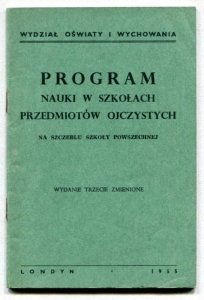 Program nauki w szkołach ojczystych, na szczeblu szkoły powszechnej. Wydanie trzecie zmienione
