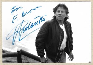 [POLAŃSKI Roman]. Odręczna dedykacja Romana Polańskiego na fotografii, bez daty (zdjęcie wykonano zapewne w poł. lat 80.) 