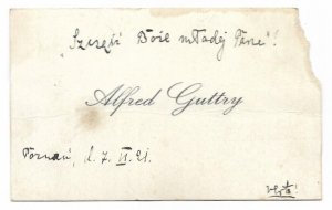 [GUTTRY Alfred - wizytówka]. Alfred Guttry.