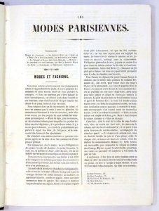 Les MODES Parisiennes. R. 1852. Rocznik paryskiego tygodnika poświęconego modzie