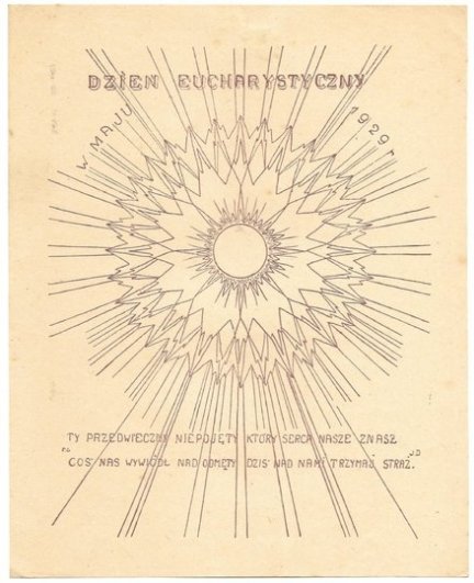 [Plakietka okienna]. DZIEŃ eucharystyczny w maju 1929 r.