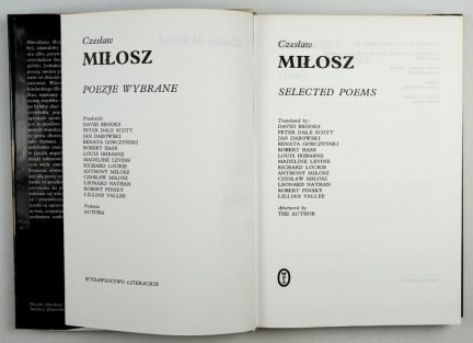 MIŁOSZ Czesław - Poezje wybrane. Selected Poems