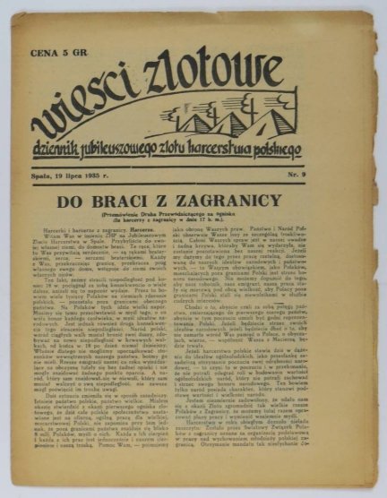 Wieści Zlotowe.Nr 9: 19 VII 1935.